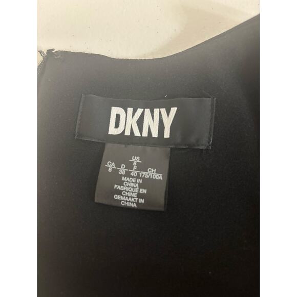 DKNY Long Sleeve Dress with Black Top and Black/White Plaid Skirt Size 8 - Picture 6 of 7